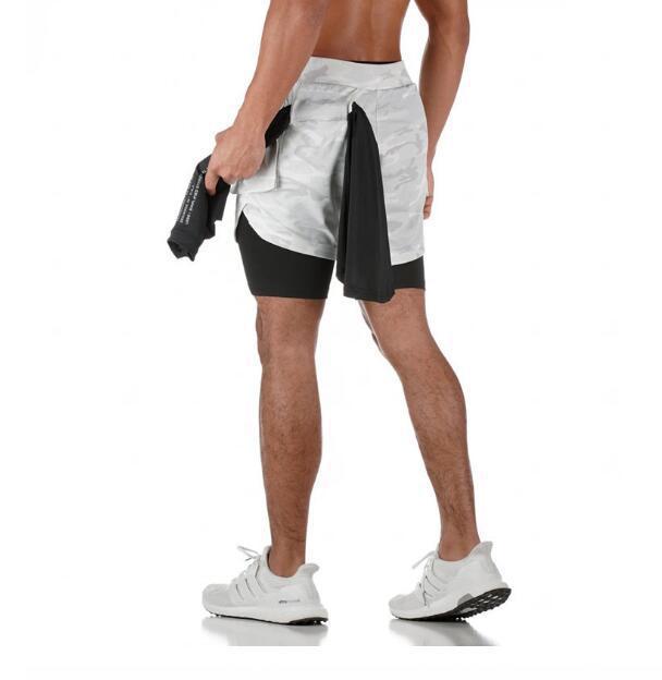 Double-layer running training shorts