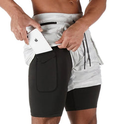 Double-layer running training shorts