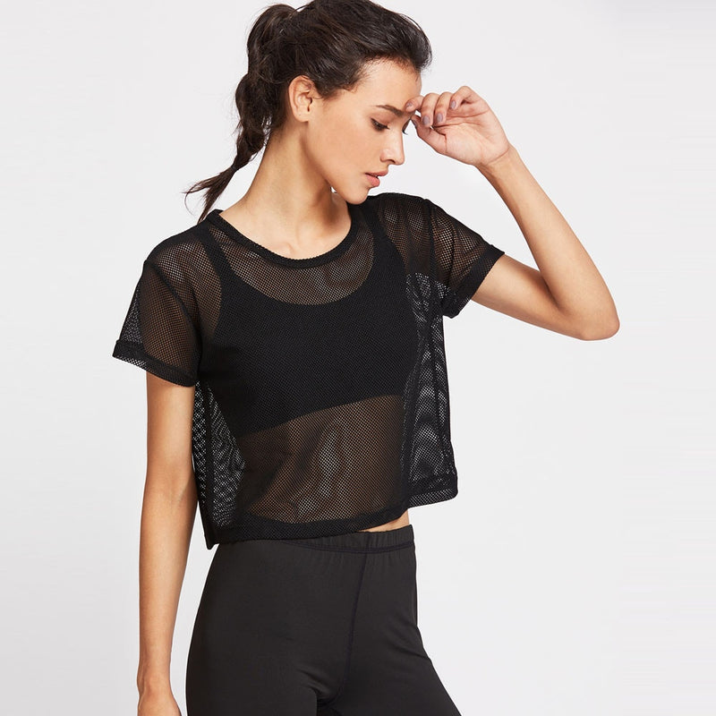 Summer Women's Mesh Yoga Top