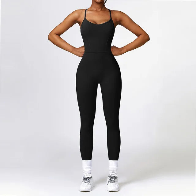 Yoga Jumpsuits Women Sleeveless Hollow Back Sports